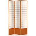 3-Panels Room Dividers and Folding Privacy Screens 6.5ft High Oriental Small Grids Folding Screen Room Divider Separating Freestanding Shoji Screen for Home Office