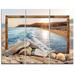 Design Art Framed Rocky Beach - 3 Piece Graphic Art on Wrapped Canvas Set