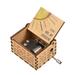 Gecheer Vintage Wooden Music Box Palm-size Hand Crank Wood Case Musicbox Beautiful Carved Wooden Musical Gadget with Melody You