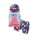 Nituyy 2 Pieces Kids Suit Set Stripe Letter Print Sleeveless Hooded Tops Star Print Shorts for Boys 6 Months-4 Years