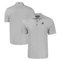 Men's Cutter & Buck Gray Atlanta Braves Big Tall Pike Eco Tonal Geo Print Stretch Recycled Polo