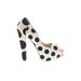Brian Atwood Heels: Ivory Polka Dots Shoes - Women's Size 37 - Peep Toe