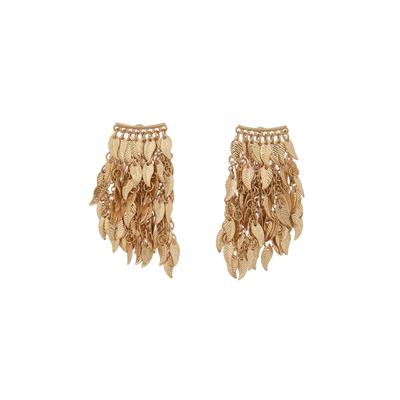 Women's Dimensional Fringe Earrings by ELOQUII in Gold (Size NO SIZE)