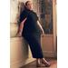 Plus Size Women's Sweater Cape Dress by ELOQUII in Black Onyx (Size 26/28)