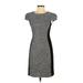 Moulinette Soeurs Casual Dress - Sheath Crew Neck Short sleeves: Gray Color Block Dresses - Women's Size 4