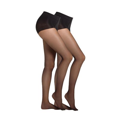 Feinstrumpfhose CAMANO ""Strumpfhose 2er Pack"" Gr. 42/44, schwarz Damen Strumpfhosen