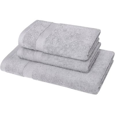 Handtuch Set DYCKHOFF "Planet", silber, 3 tlg., Walkfrottier, Walkfrottier, Obermaterial: 100% Baumwolle, Handtuch-Sets, 2 Handtücher (50x100cm), 1 Duschtuch (70x140cm) Image