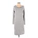 Tommy Bahama Casual Dress Cowl Neck 3/4 sleeves: Gray Print Dresses - Women's Size Small