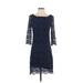 Barneys New York Casual Dress: Blue Jacquard Dresses - Women's Size 2