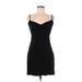 H&M Casual Dress - Sheath V Neck Sleeveless: Black Solid Dresses - Women's Size 6