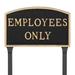 Montague Metal Products Inc. Employees Only Statement Garden Sign Metal | 10 H x 15 W x 0.25 D in | Wayfair SP-31S-LS-BG