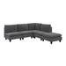 Gray/Black Sectional - Latitude Run® Carvajalino 5 - Piece Upholstered Sectional Corduroy | 35 H x 91 W x 91 D in | Wayfair