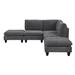 Gray/Black Sectional - Latitude Run® Carven 5 - Piece Upholstered Sectional Corduroy | 35 H x 91 W x 91 D in | Wayfair