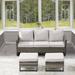 Latitude Run® Ingvald 74" Wide Outdoor Wicker Sofa Patio Couch w/ Ottoman Wicker/Rattan/Olefin Fabric Included in Gray | Wayfair