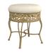 Canora Grey Rozh Steel Accent Stool Polyester/Upholstered in Brown/Gray | 18.5 H x 19.5 W x 19.5 D in | Wayfair B72CD4B4F8174E86B5CB09DC782592B2