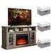 Latitude Run® 58" Farmhouse Classic Cabinet Comes w/ a 23" Electric Fireplace & 3-Pcs Storage Boxes in Brown/Gray | Wayfair