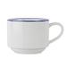 Mikasa Hospitality 5305729 9 1/10 oz Bistro Cup - Porcelain, Blue Pinstripe, Bistro Pinstripe Series, Ergonomic Handle, White