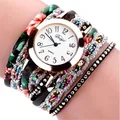 Montre-bracelet avec biscuits colorés pour femmes montre-bracelet cercle de rivets