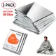 3 Pack Emergency Blanket 160*210cm Survival First Aid Thermal Mylar Space Blanket Silver for Camping