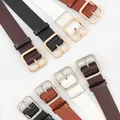 90-110cm Wide Leather Waist Belt High quality Women Square Pin Metal Buckle Belts For Women