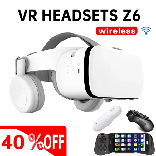 Vr Box Virtual Reality 3D-Brille Headset Helm für Smartphones Handy Handy 4 5-6 5 Zoll Bluetooth