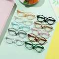 Plüsch Puppe Brille Zubehör runden Rahmen Miniatur Brillen klare Linse Bonbon Farbe Brillen Stil für