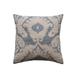 Cotton Slub Tufted Pillow with Damask Pattern and Chambray Back