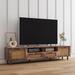 Wood TV Stand Farmhouse TV Cabinet & Entertainment Center Media TV Console Table with 2 Doors and 2 Open Shelves