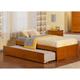 Concord Twin Platform Bed with Twin Trundle in Caramel Latte