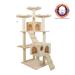 74" Multi-Level Real Wood Cat Tree Large Cat Play Furniture With ScratchhIng Posts, Large Platform, Beige