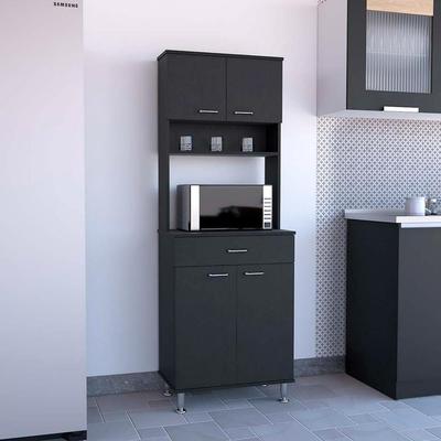 Della 60 Kitchen Pantry with Countertop, Closed & Open Storage - N/A