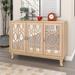 Retro Style 47.2" Storage Sideboard Cabinet with Adjustable Shelves,Natural Wood Wash - Brown