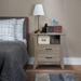 Rustic Wooden Nightstand with 1 Open Compartment and 2 Drawers