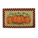 Orange and Black Checkered Fall Harvest Pumpkin Door Mat 18" x 30"