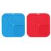 Lick Mat for Dog - 2 Pack Pet Lick Pads for Large&Small Dogs Cat Pet Calming Dog Treat Mat Boredom & Anxiety Reducer Lick Mats Slow Feeder Food Mat Dog Cat Training Perfect - red + blue