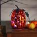 Orange Cats LED Glass Pumpkin Statuary