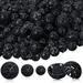 Cunno 200 Pcs Bio Balls Pond Filter Media Black Aquarium Bio Media with Sponge 50 Pieces Each for 0.6 Inch and 1.5 Inch 100 Pieces for 1 Inch for Fish Tank Aquarium Pond Filter Media