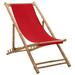 vidaXL Patio Deck Chair Sling Chair for Balcony Deck Porch Bamboo and Canvas - 23.6" x (42.5"-48.4") x (24.4"-36.6")