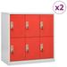 Anself Locker Cabinets 2 pcs Light Gray and Red 35.4 x17.7 x36.4 Steel