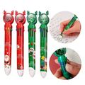 Ayyufe 4/8Pcs Ballpoint Pen Retractable Multi-purpose Smooth Writing Stationery 10 Color Christmas Elk Push Type Pen for Children