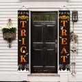 Halloween Porch Sign Banner Decorations Outdoor Trick or Treat Happy Halloween Porch Banner for Front Door or Indoor Home Decor Porch Decorations Halloween Welcome Signs