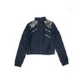 Kelle Jacket: Blue Acid Wash Print Jackets & Outerwear - Kids Girl's Size Large