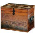 Anself Reclaimed Solid Wood Storage Box Wooden Trunk Chest Case Cabinet Container with Handles for Bedroom Closet Home Organizer Collection 15 x 11 x 12 Inches