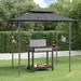 Anself BBQ Gazebo with Side Shelves Anthracite 94.5 x59.1 x95.7 Steel