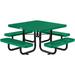 Global Industrial 277151KGN 46 in. Childs Square Outdoor Steel & Expanded Metal Picnic Table Green