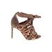 Gianni Bini Heels: Tan Leopard Print Shoes - Women's Size 5 1/2 - Open Toe