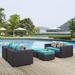 Modway Convene 5 Piece Outdoor Patio Sofa Set in Espresso Turquoise