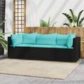 Anself 3 Piece Outdoor Patio Furniture Set Cushioned Seat Middle Sofa and 2 Corner Sofas with Pillows Sectional Sofa Set Poly Rattan Conversation Set for Garden Deck Poolside Backyard