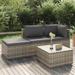 Htovila 4 Piece Patio Set with Cushions Gray Poly Rattan