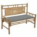 Aibecy Patio Bench with Cushion 47.2 Bamboo